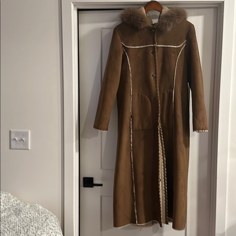 Wilson Leather long suede and fur jacket